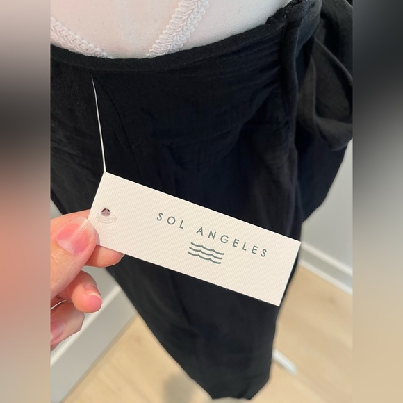 Sol Angeles New Gauzy Maxi Dress Black Size Xsmall /Small NWT cotton Flowy - Picture 8 of 13